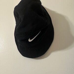 Nike Black and White Bucket Hat with Iconic Swoosh